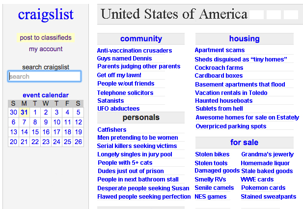 20 U S Cities Perfectly Explained By Their Craigslist Ads