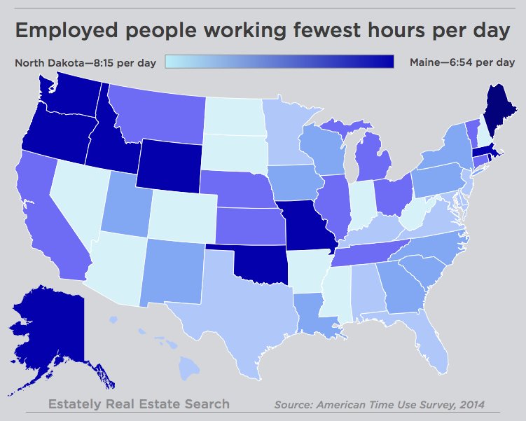 fewest working hours map