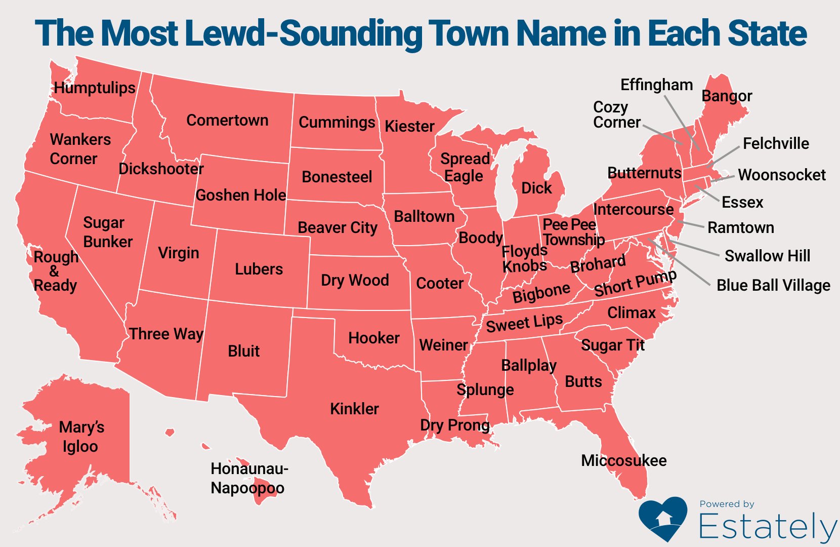 The Complete List of Lewd-Sounding Town Names in America – Estately Blog