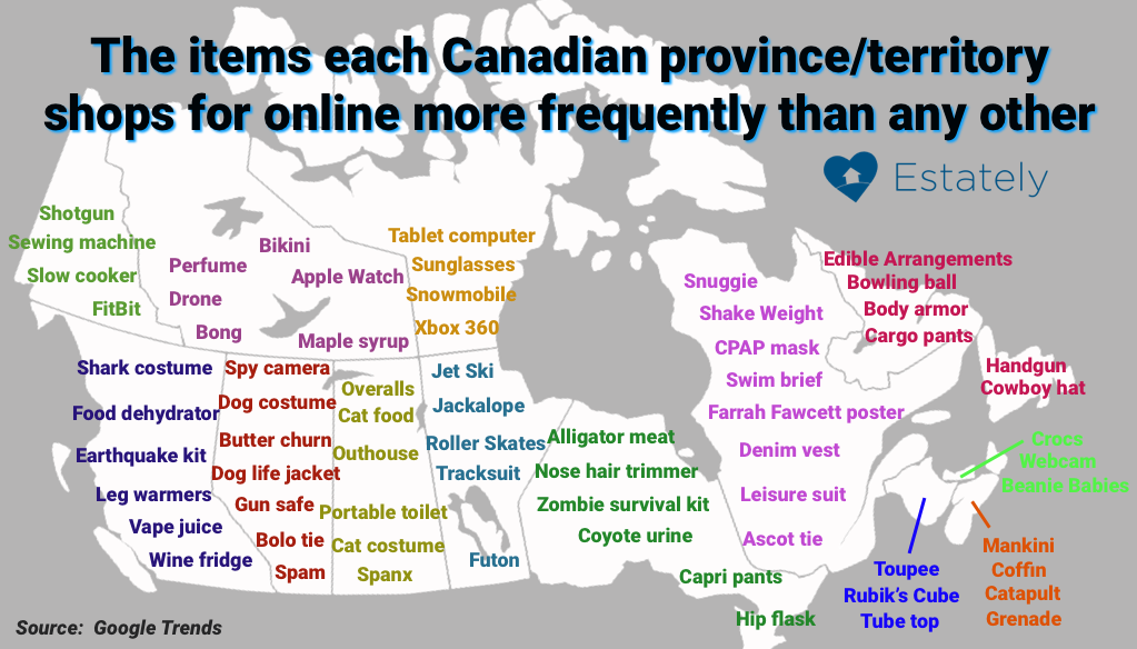 canada map words items overlay