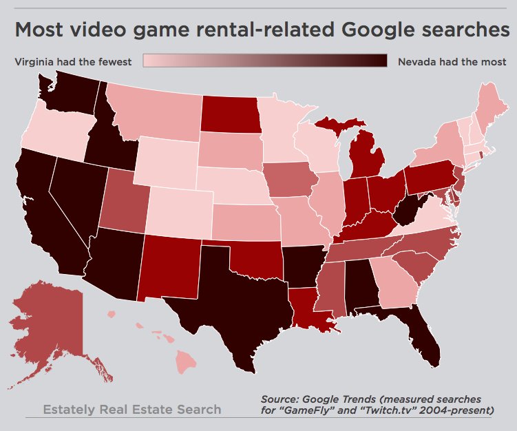 video games searches map