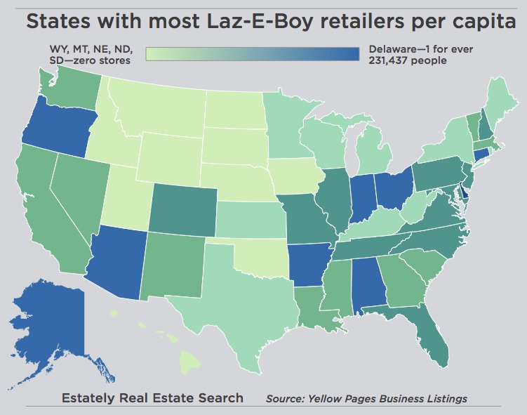 laz-e-boy retailers map