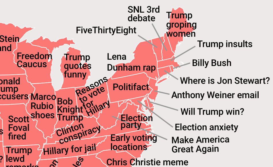 Election Related Searches Each State Googled More Frequently Than